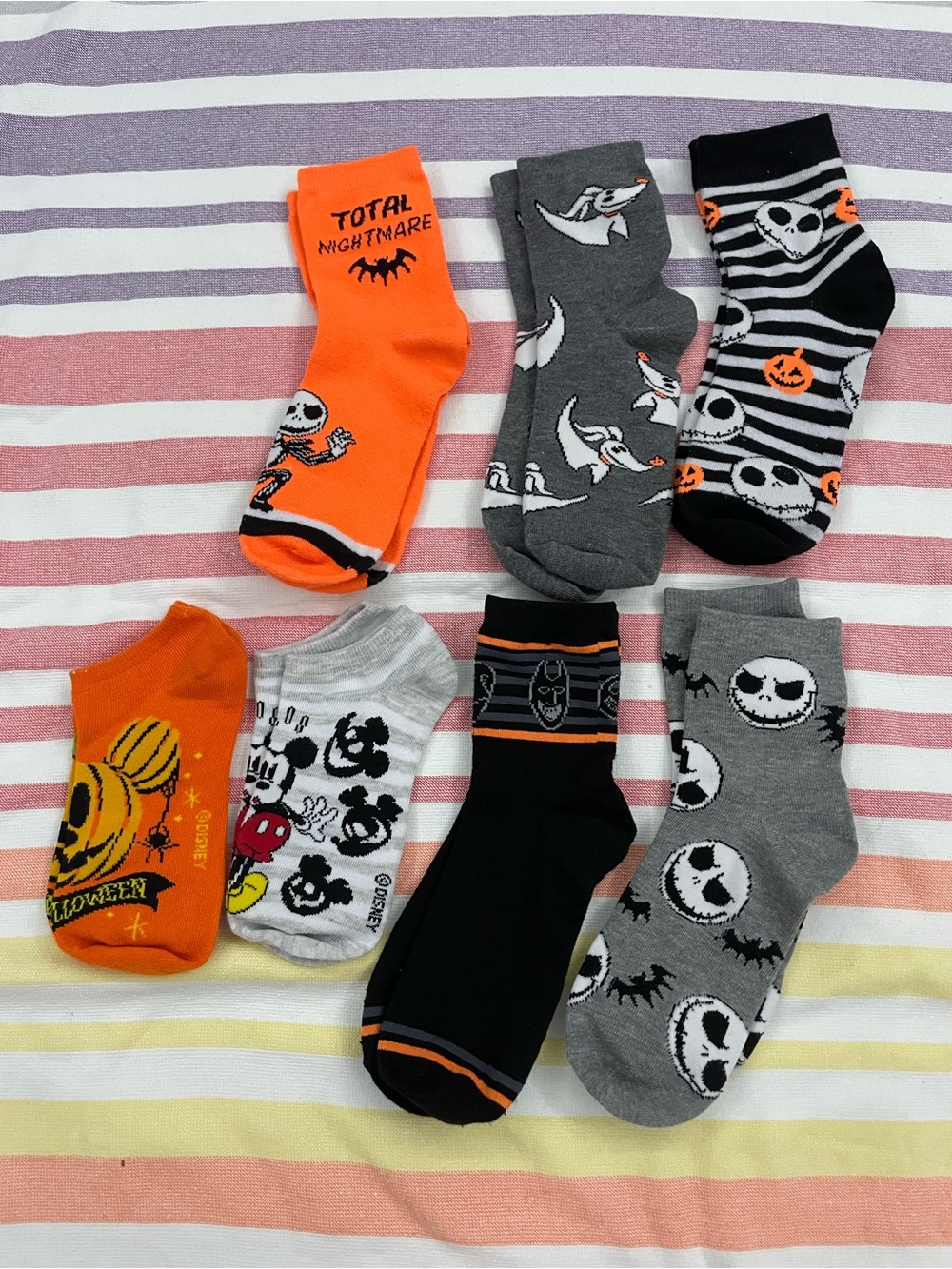 Halloween mickey jack skellington Themed Socks -